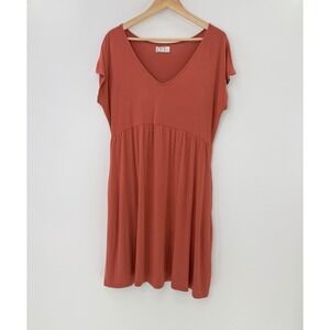 24/7 Maurices Coral V-Neck Short Sleeve Casual Knit Dress‎